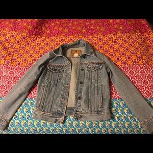 A&F embroided jean jacket
